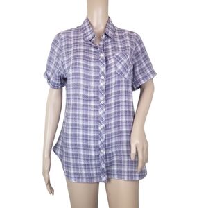Woolrich Purple Plaid Button up Shirt
